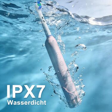 Електрична зубна щітка Rotierende для дорослих з 8 насадками, 3 режимами чищення, акумулятором на 50 днів та Smart-таймером 2 хв - Чорна (Рожева)