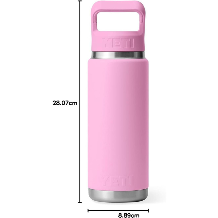 Термос-пляшка YETI Rambler 750 мл з вакуумною ізоляцією, нержавіюча сталь, з кришкою та трубочкою, колір Strong Pink