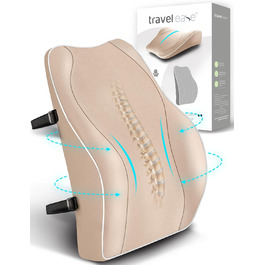 Подушка для спини Ergonomisches RückenKissen Travel Ease з Memory Foam, для офісного та комп'ютерного крісла, з антистатичним, приємним до шкіри чохлом, для зручної постави