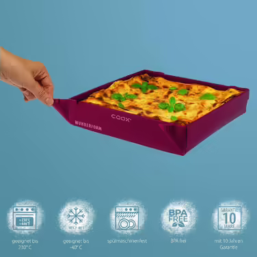 Силіконова складна форма для випічки coox WUNDERFORM Basic MQ, темно-червона, BPA-free, компактна форма для запікання