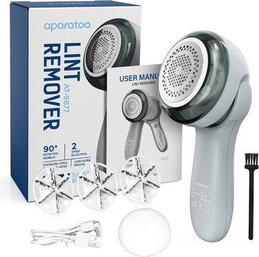 Електричний видалення ворсу для одягу - щітка для одягу, 3 леза, USB, сірий