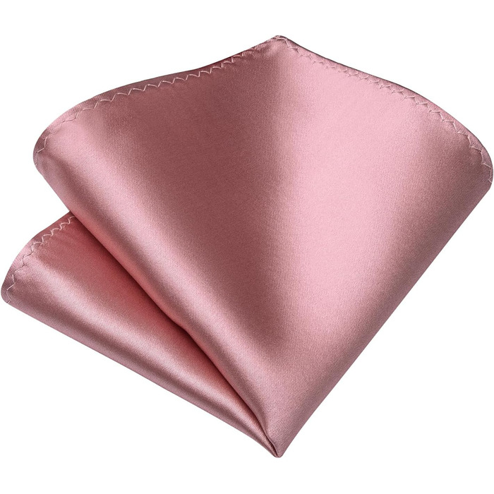 Краватка однотонна DiBanGu для чоловіків, шовкова краватка та нагрудна хустинка, комплект з краваттями, затискачами для краваток та запонками для весілля та свят (світло-рожевий)