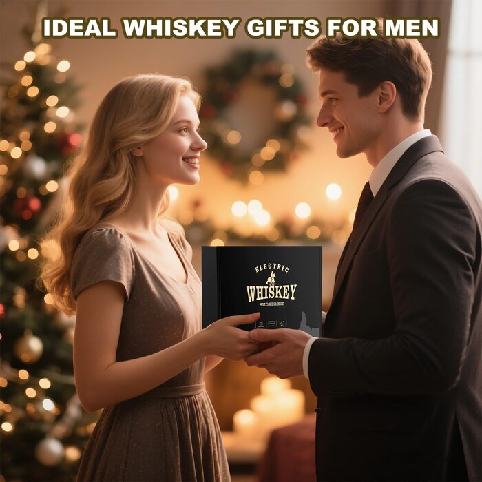 Набір для копчення коктейлів та віскі, з 4 дерев'яними чіпсами, електричний. Ідеальний подарунок на День батька для віскі, бурбону, коктейлів, кави та м'яса. Аксесуар для приготування напоїв.