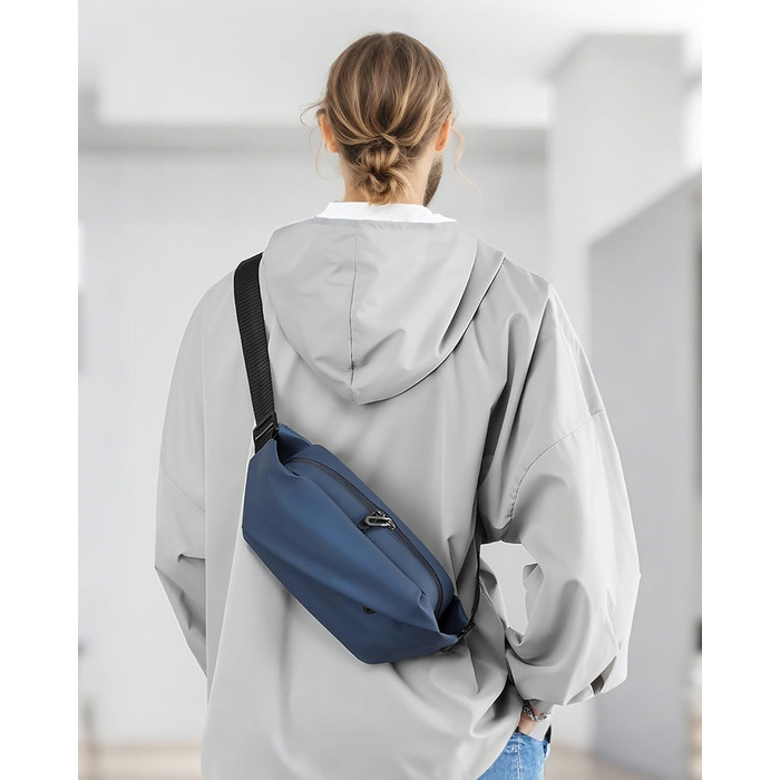 Поясна сумка через плече для чоловіків та жінок, велика, з PU шкіри, водонепроникна, для спорту, подорожей, бігу, піших прогулянок, захист від крадіжки, стильна, темно-зелена (золотий, коричневий)