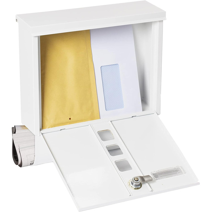 Поштовий ящик ARREGUI Chance E7005 сталевий з газетницею, сірий антрацит (DIN A4) | Настінний поштовий ящик з вікном та табличкою для імені