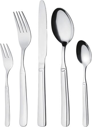 Набір столових приборів Gräwe Leipzig на 12 осіб (68 предметів) з нержавіючої сталі, з кейсом та столовим приладдям для тортів, ручна полірування, придатний для миття в посудомийній машині