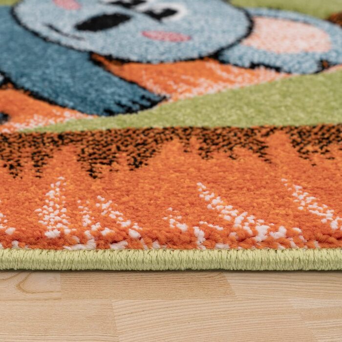 Дитячий килим TT Home Джунглі Зоо Тварини Жираф Змія Лев Мавпа Зелений 140x200 см