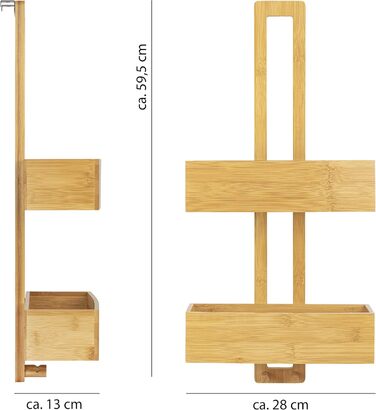 ONVAYA® Shower Shelf - No Drilling Required | Bamboo | Bathroom Shelf for Hanging | Shower Shelf Made of Wood | Hanging Shelf for the Shower