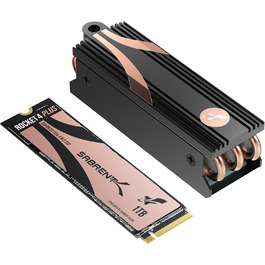 SSD накопичувач Sabrent M.2 NVMe Gen 4 з радіатором, 1TB, PCIe 4.0, 7100 MB/s, для ігор, PS5, ПК, ноутбуки, десктопи
