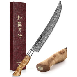 HEZHEN Кухонний ніж Gyuto з дамаської сталі 21 см, VG10, серія Master, професійний, для ресторану та дому