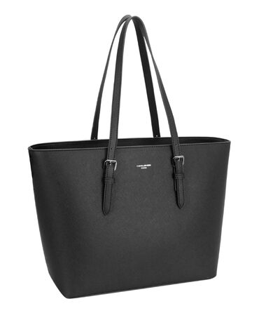 Сумка жіноча David Jones Shopper Tote Bag PU шкіра A4 для ноутбука, роботи, навчання, подорожей - чорна