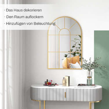 Дзеркало настінне HOMCOM з декоративною металевою рамою, 91 x 60 см, для вітальні або спальні