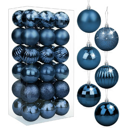 Прикраси для ялинки BLAZOR, 36 шт. 4см/6см, пластикові кулі, червоні, золоті, сині, срібні