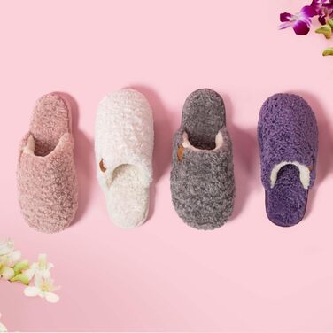 Жіночі домашні тапочки EverFoams: м'які, зручні, з пам'яті ефектом, з антиковзанням, кремово-білі (40/41 EU, темно-фіолетові)