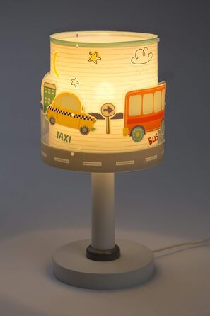 Dalber Children's Table Lamp Bedside Lamp Baby Travel Cars and Airplanes, Colorful
