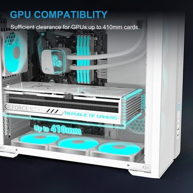Корпус для ПК SAMA S50 Airflow, 4 ARGB PWM вентилятори, USB Type-C, Mesh панель, Білий