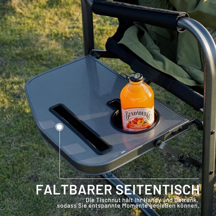 Крісло для кемпінгу Timber Ridge на 2 особи, розкладне, 300 кг, для риболовлі, пікніків, фестивалів, з бічним столиком
