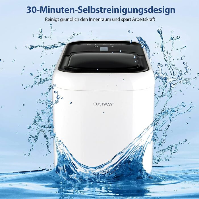 Машина для приготування льоду COSTWAY 2L, 15 кг/24 год, з LED-підсвічуванням та лопаткою