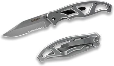 Gerber folding knife with plain edge and pocket clip