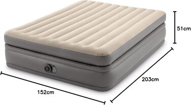 Надувний матрац Intex Queen Comfort Fiber-Tech RP 152x203x51 см (64164ND) - двоспальний, високий