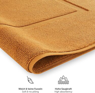 Набір бавовняних килимків для ванної кімнати Blumtal Terry, 50x80 см, 2 шт, Oeko-Tex, колір Pumpkin Spice (коричневий)