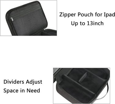 MATEIN Cable Organizer Bag, Large Cable Bag Organizer Tech Pouch, Water-Resistant Electronics Bag Cable Organizer Travel Bag for IPAD, Charger, Power Bank, Black