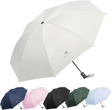 Зонт автоматичний штормостійкий з UV захистом, 8 ребер, легкий та міцний, білий