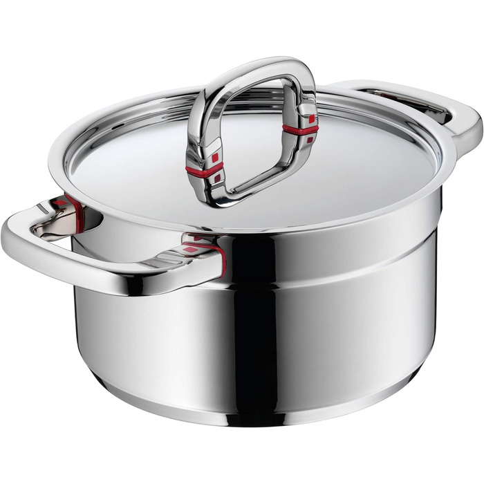 Каструля WMF Premium One з однією ручкою 16,5 см з кришкою, 1,5 л, з внутрішньою шкалою, з нержавіючої сталі Cromargan, з отвором для пари, для індукційних плит