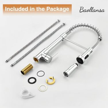 Змішувач кухонний з висувною лійкою, 360° поворот, 2 режими, нержавіюча сталь, хром