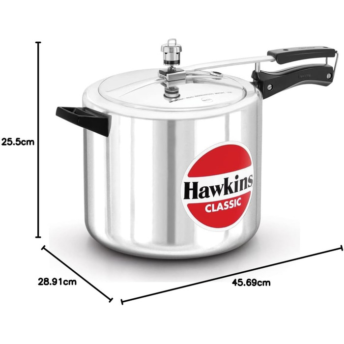 Скороварка Hawkins Classic CL40 з алюмінію, 4 л, компактна, срібна