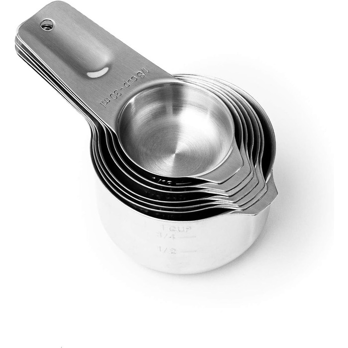 Measuring cup and spoon set – 13-piece, stainless steel, metal, durable, stackable, compact, easy to scoop