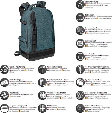 Рюкзак для камери PEDEA SLR з захистом екрану, сумісний з Olympus, Canon, Nikon, Panasonic