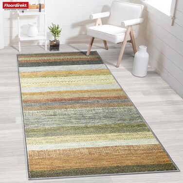 Килимок для підлоги Floordirekt для кухні, коридору та вітальні - килимок на замовлення, метр - килимок для коридору, килимок для кухні, килимок для вітальні (80 x 200 см, Naxos - Бежево-червоний)