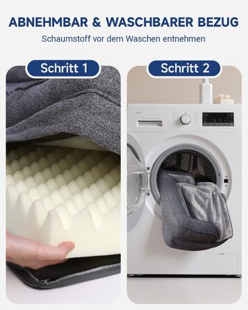 Ортопедичне ліжко для собак KSIIA, великі породи, кошик для собак, знімний та пральний чохол, водонепроникне ліжко для собак з бортиком, неслизьке дно, темно-сірий, 88x55x15 см