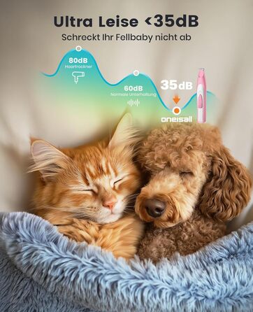Триммер для собак Oneisall Paw Trim Pro з LED-підсвічуванням, рожевий: безпечна стрижка лап, очей, вух та обличчя
