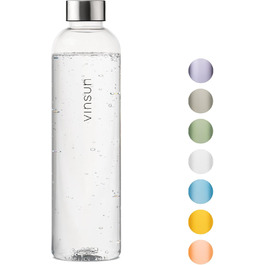 VINSUN Water Bottle 650ml, 1000ml, 1500ml - Leak-proof, Carbonated Beverage Safe, BPA-Free, Tritan - Lightweight Water Bottle for Sports, Outdoor Activities, School, Cycling, Office (1000 ml, Transparent)