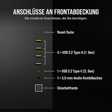 Корпус ПК CORSAIR 6500D Airflow: Mid-Tower ATX, без вентиляторів, чорний