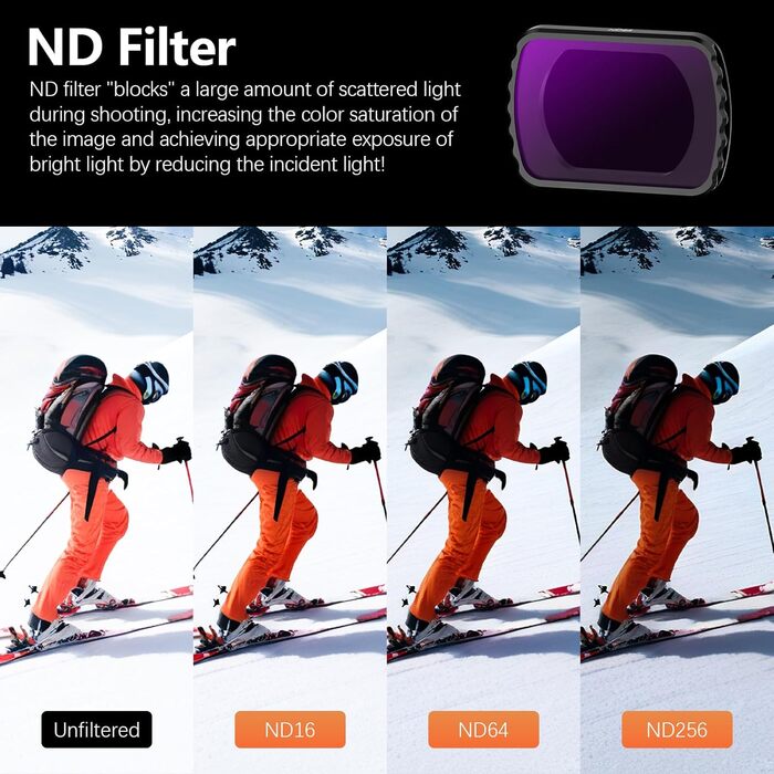 Фільтри ND для DJI Osmo Pocket 3: комплект з 5 шт. (Black Mist, CPL, ND16, ND64, ND256)