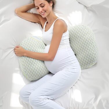 Подушка для вагітних VEVOR C-подібної форми, 133x63x21 см. Підтримка спини, живота, стегон та ніг. Знімний та пральний чохол.