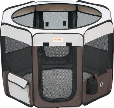 Вольєр для цуценят VEVOR, складаний, 914 x 914 x 584 мм, з мискою, 600D Oxford, для собак та інших дрібних тварин, чорний