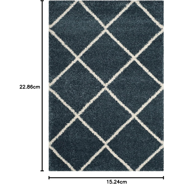 Килим SAFAVIEH Zottelig для вітальні, їдальні, спальні - колекція Hudson Shag, високий ворс, 183 x 274 см, сіро-блакитний та слонова кістка