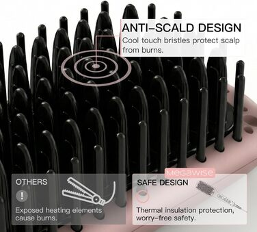 Випрямляч для волосся Megawise Pro Keramik-Ionen з швидким нагрівом, автоматичним вимкненням та захистом від опіків (Roségold)