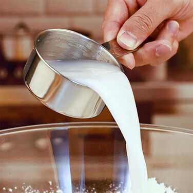 Wmtidene 13-Piece Measuring Cups and Spoons Set, Stainless Steel, 5 Measuring Cup Set and 6 Measuring Spoon Set, 1 Coffee Spoon, 1 Leveler for Dry and Liquid Ingredients