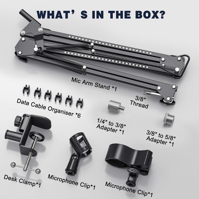 Тримач для мікрофона з RGB підсвіткою: регульований кріплення на стіл для TikTok Live-Streaming та співу