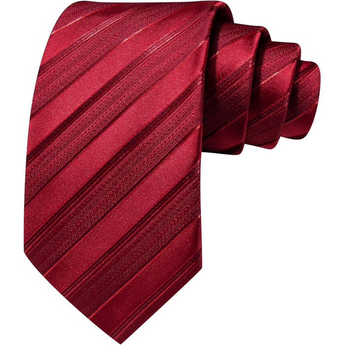 Комплект краваток Barry.Wang: краватка, кишеньковий хустинка та запонки (бордовий) для ділових зустрічей та святкування весілля