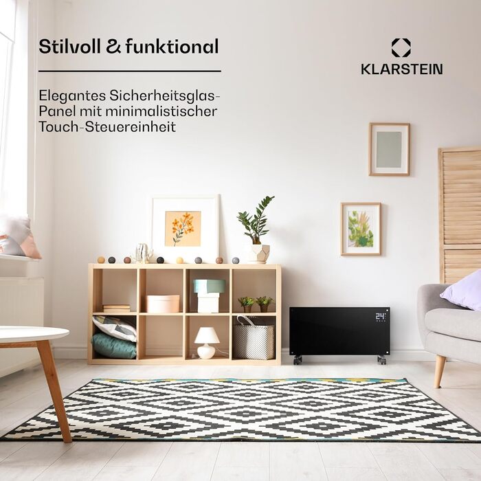 Електричний конвектор Klarstein: мобільний нагрівач з термостатом, 2000 Вт