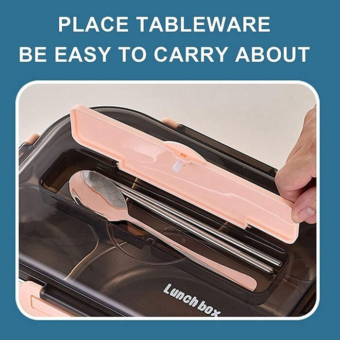Ланчбокс з нержавіючої сталі 1.5L, бенто-бокс для дорослих з підігрівом на 12 годин, контейнер для їжі з 4 відділеннями, витримує протікання, ідеально підходить для Meal Prep, включає миску для супу та набір столових приборів для школи/офісу/фітнесу