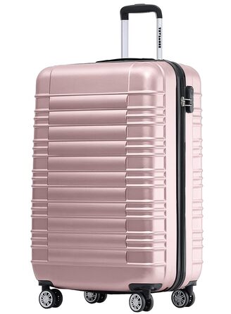 Валіза TRVLMORE - ручна валіза, валіза на колесах, рожевий валіза-тележка 55x40x20, легка валіза з жорстким корпусом, валіза для подорожей