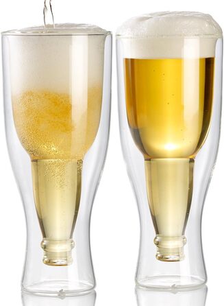 Набір пивних склянок Infactory Thermo Bierglas 0.33л (4 шт) - термосклянки для пива, подвійні стінки