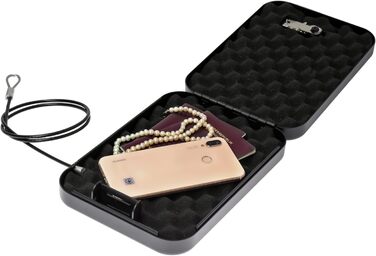 Сейф з кодовим замком HMF 316-02, переносна скринька для зберігання, чорний (24 x 16,5 x 4,5 см)